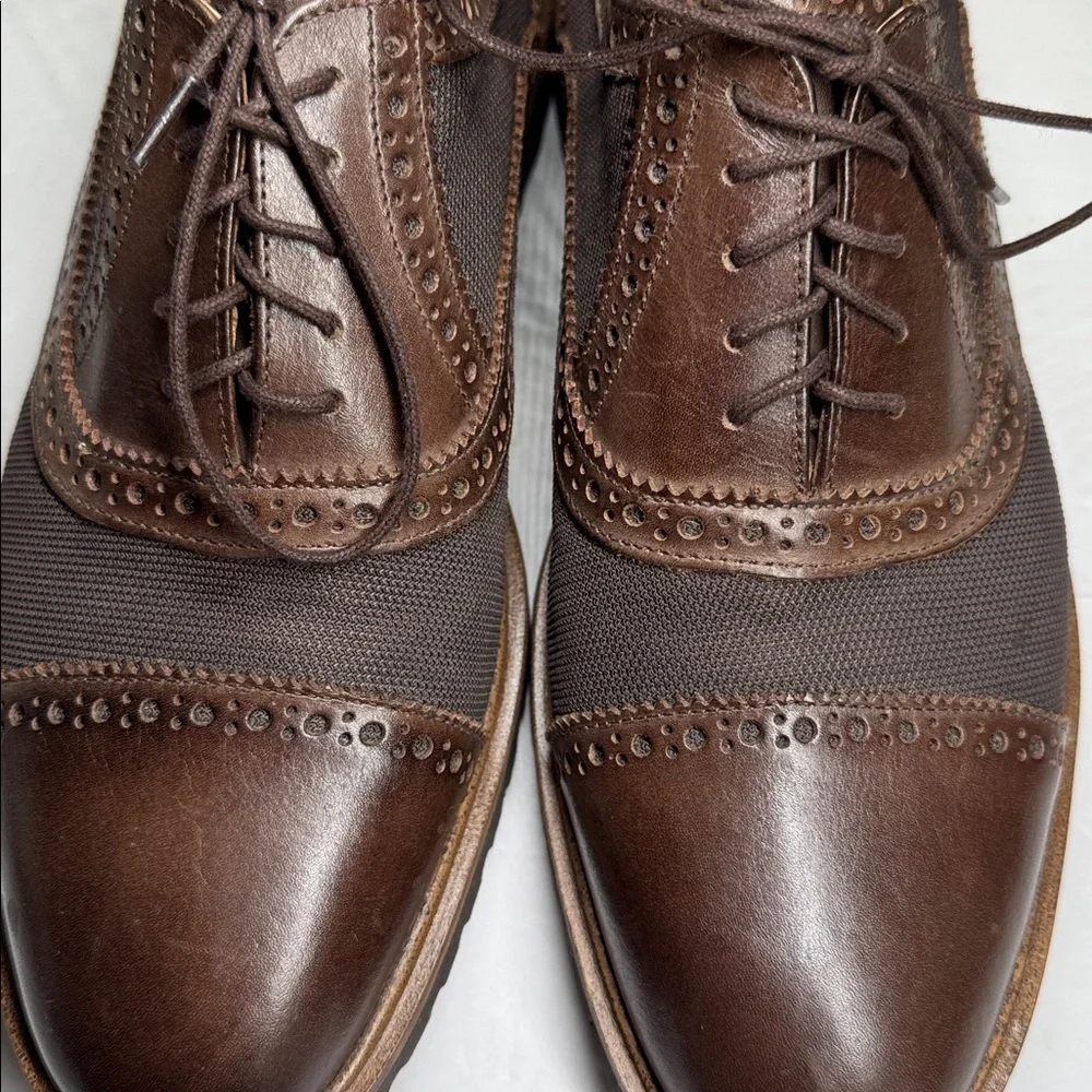 Donald J. Pliner Jordin Men's Dark Brown Oxford Derbys leather nylon office 8.5